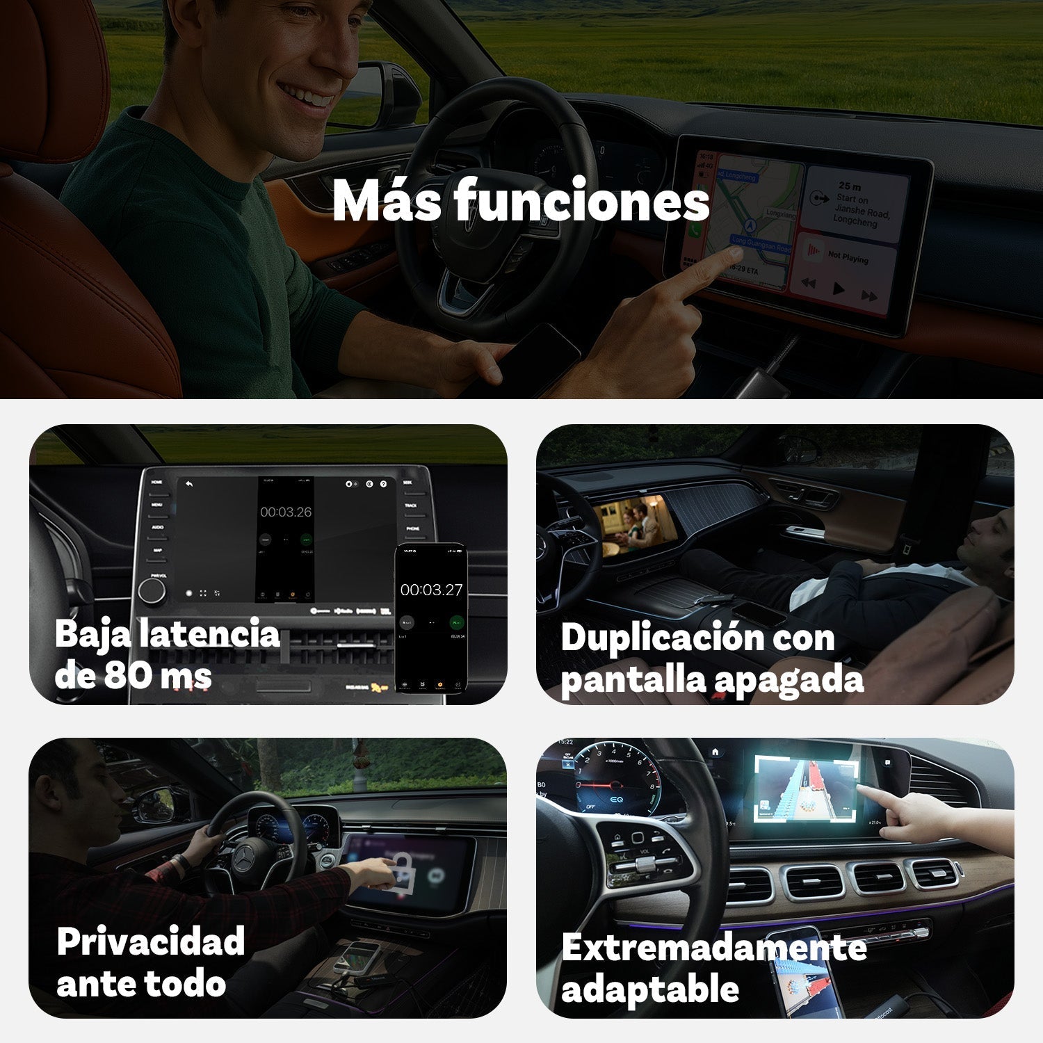 Ottocast® Mirror Touch adaptador CarPlay inalámbrico