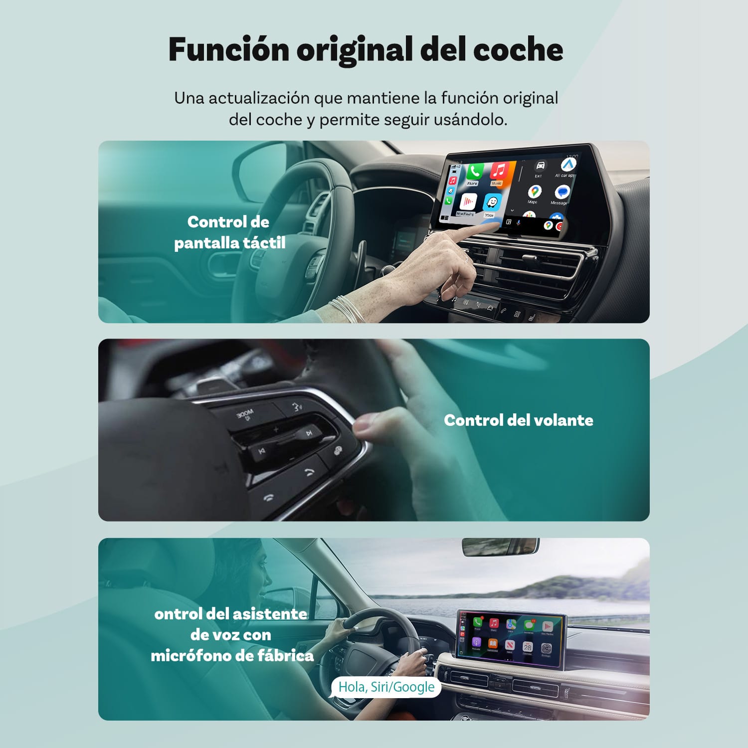 Ottocast® Mini adaptador inalámbrico CarPlay/Android Auto