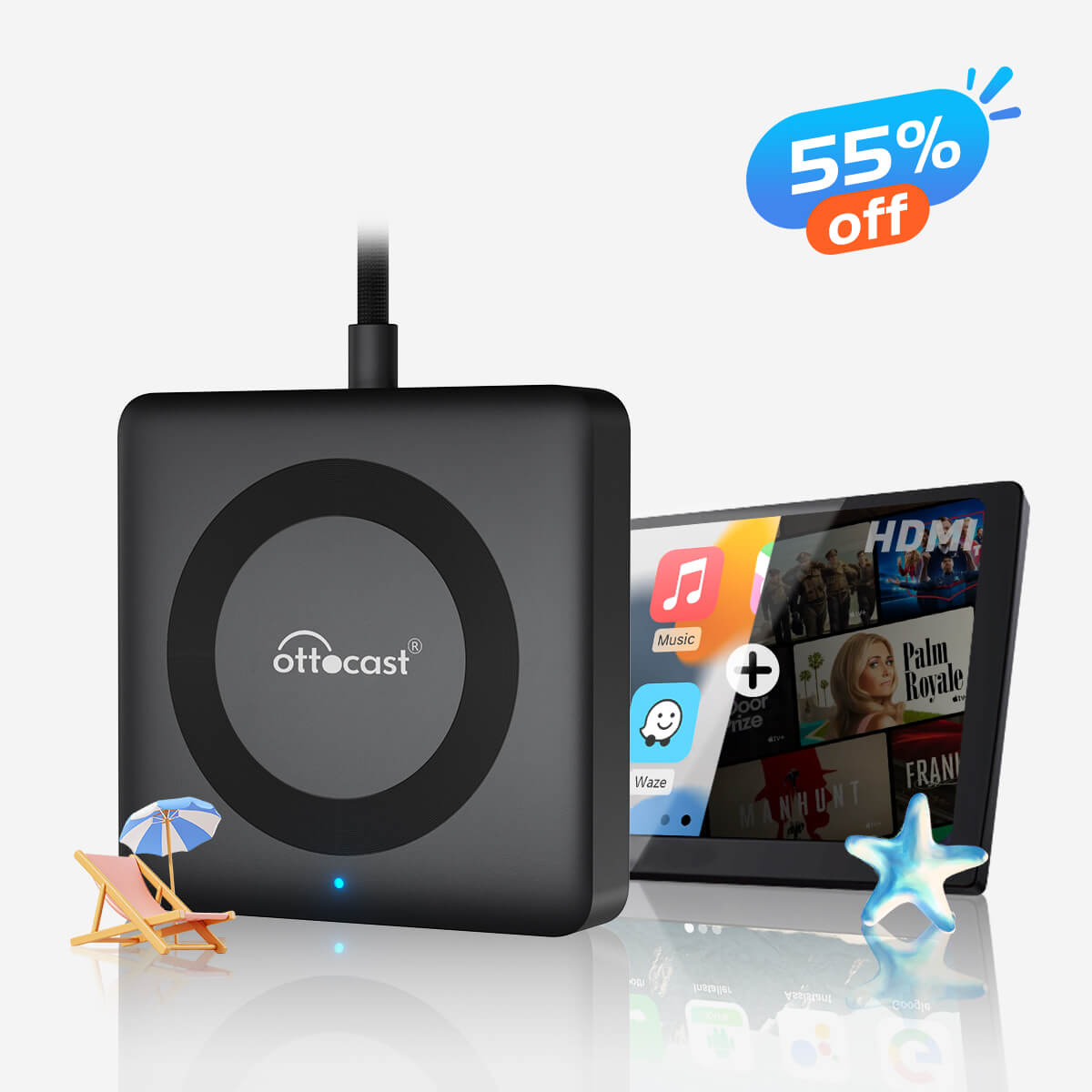 Car Tv Mate Max - Wireless CarPlay & Android Auto with HDMI Multimedia