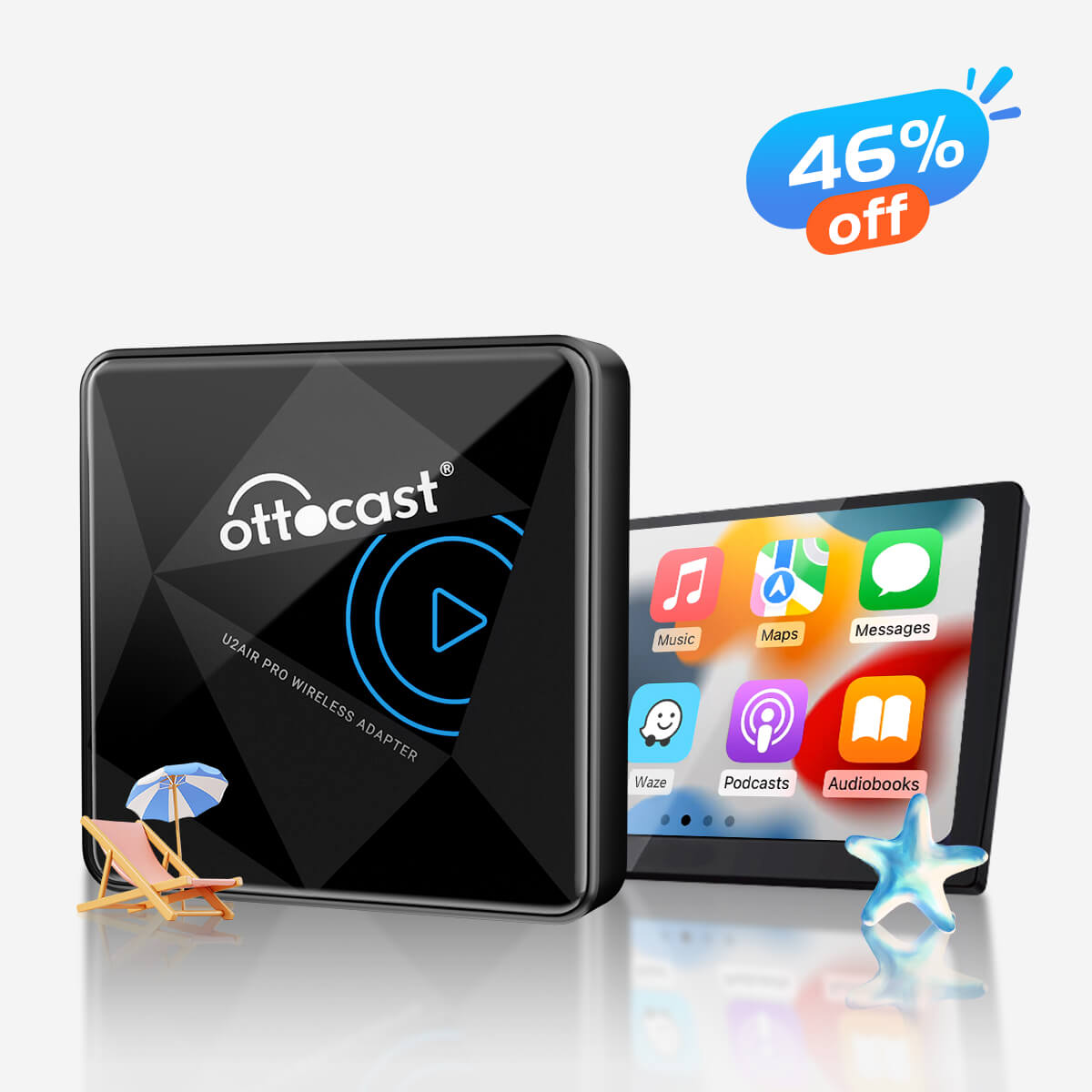 Ottocast® U2AIR Pro adaptador apple carplay inalámbrico