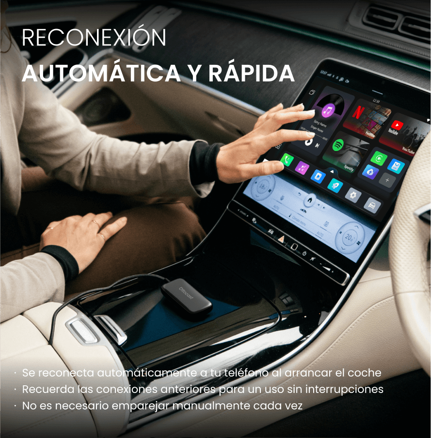 Play2Video Ultra · Adaptador inalámbrico CarPlay/Android Auto con Netflix, YouTube, Prime Video y más