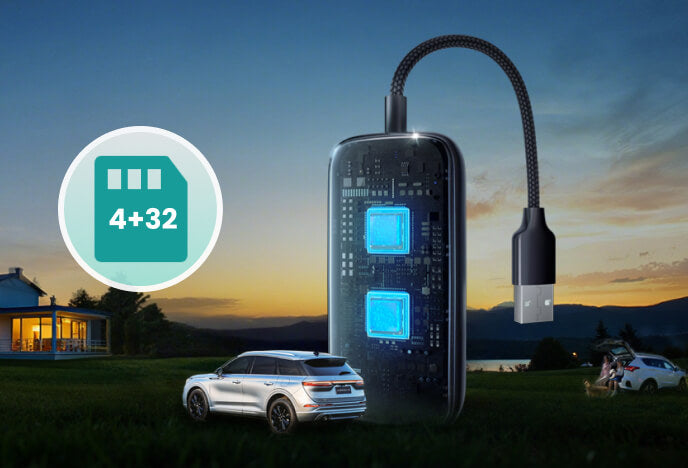 Nuova versione 2026 Plav2Video Ultra | Adattatore wireless CarPlay e Android Auto All-in-1 con App Hu