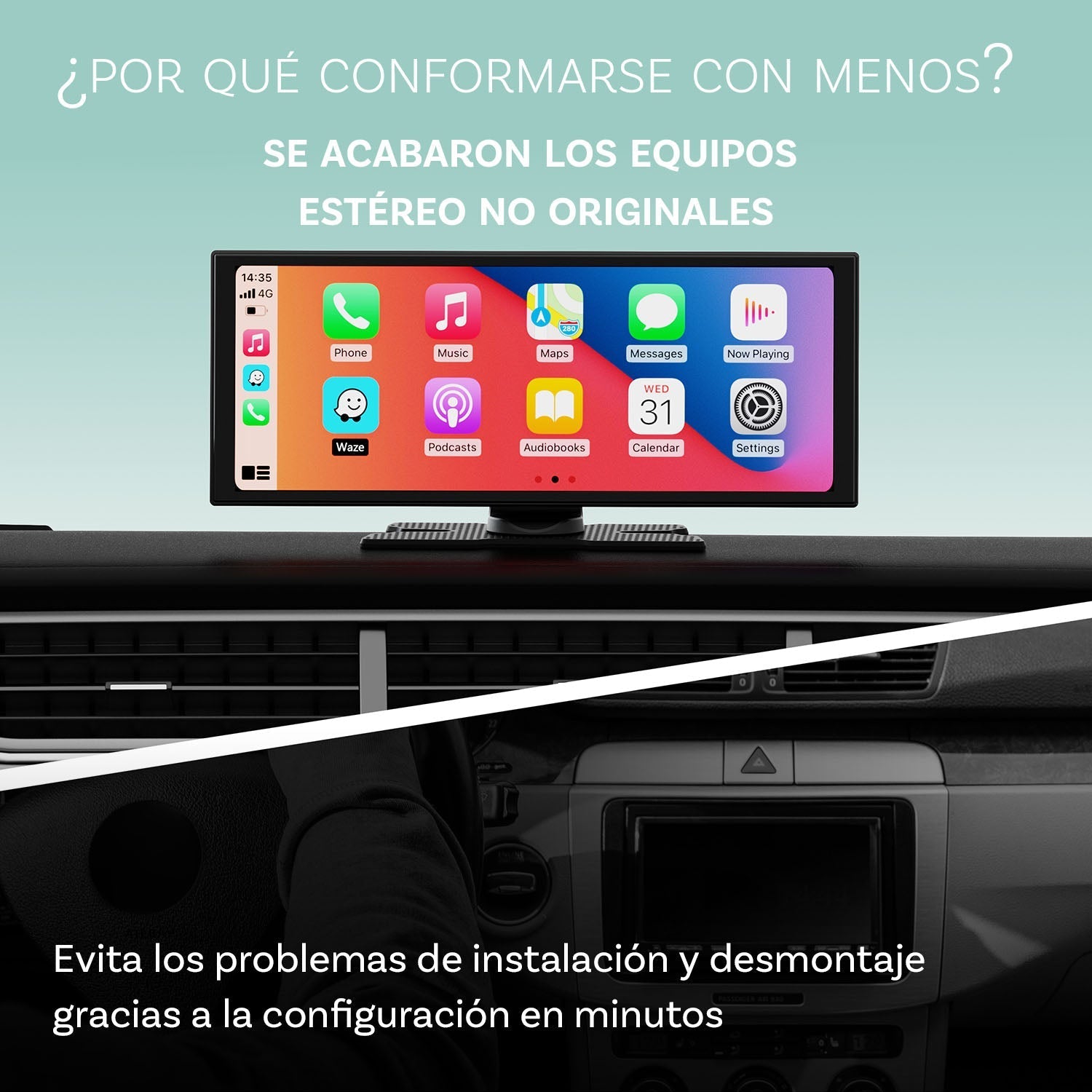 Ottocast® Screen Flow Apple CarPlay y Android Auto inalámbricos